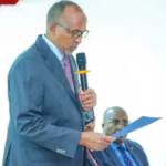 Aden Duale speaking at a press conference, addressing concerns about abductions and extrajudicial killings in Kenya.