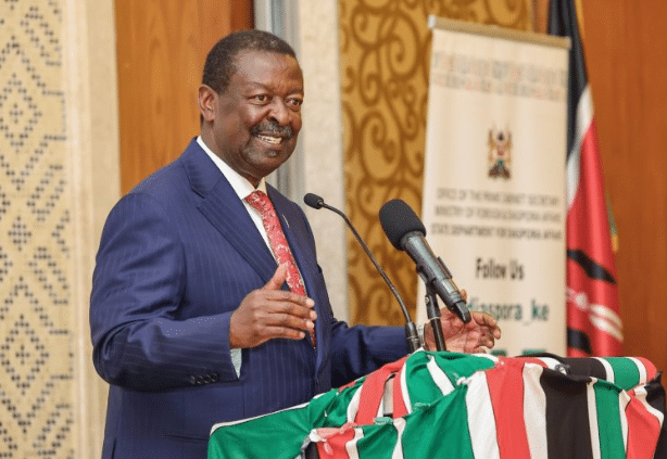 Prime Cabinet Secretary Musalia Mudavadi speaks during a previous public engagement.