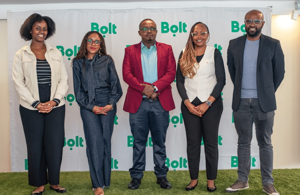 Group photo of Bolt Kenya and Ipsos officials at the launch of the Safety Index report in Nairobi.