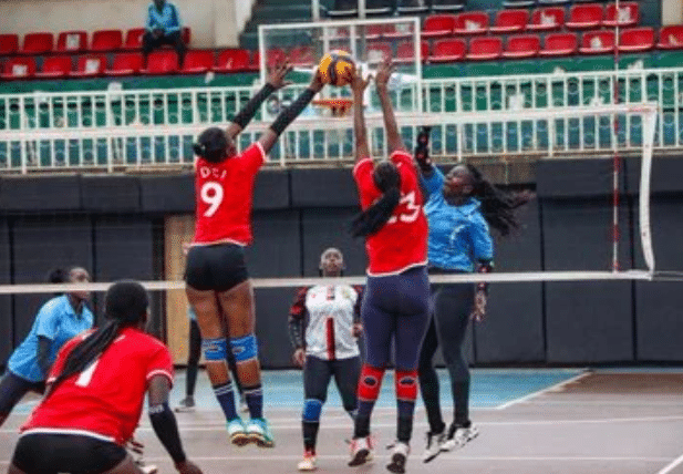 DCI Volleyball Queens during a Kenya Volleyball Federation Women’s League match at Nyayo Indoor Arena