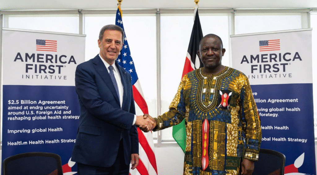 US and Kenyan officials sign the $2.5 billion health cooperation agreement in Washington.